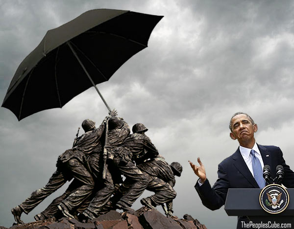 Obama can't hold his own umbrella