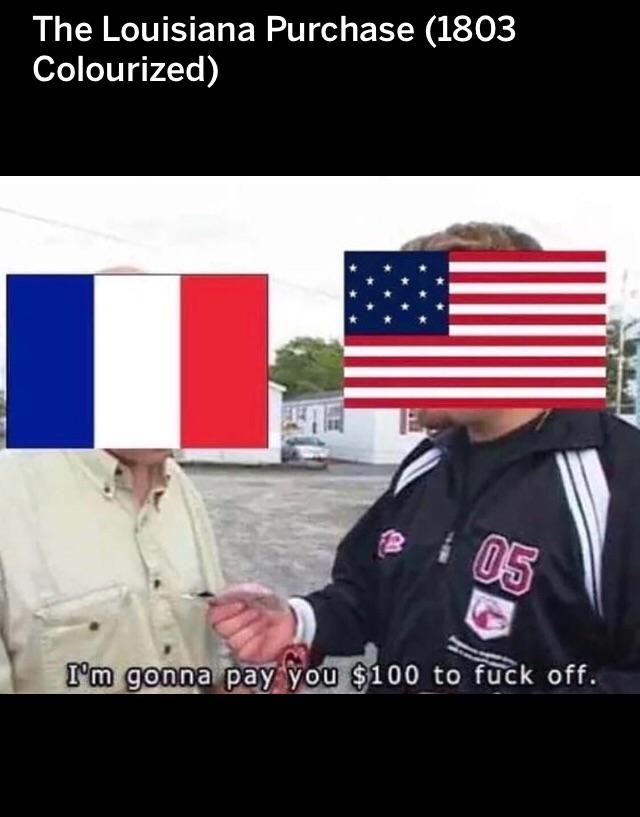 France and The United States Discussing the Louisiana Purchase - Colorized History 
