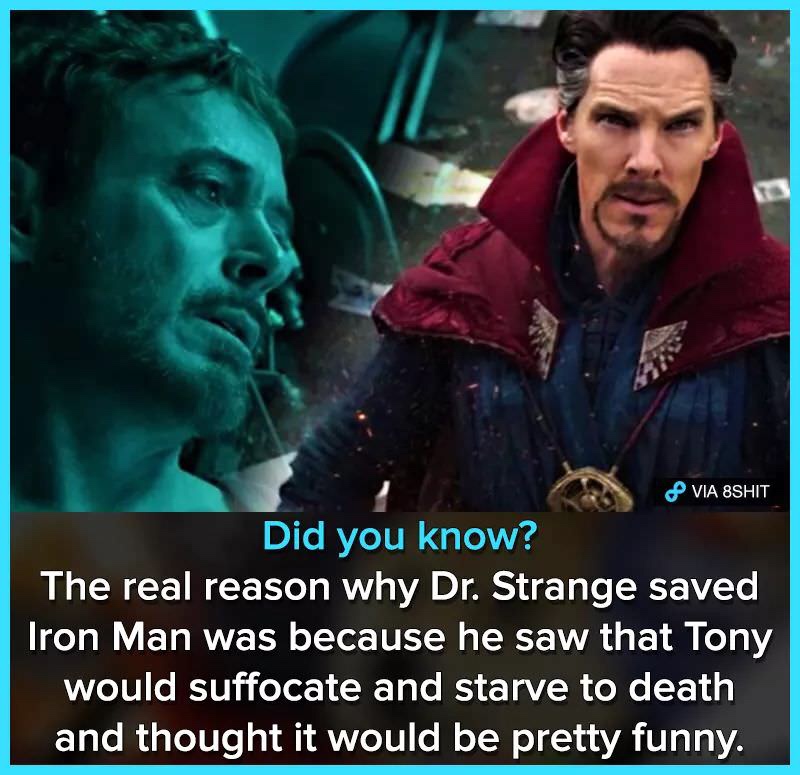 meme benjamin i will not bow - Via 8SHIT Did you know? The real reason why Dr. Strange saved Iron Man was because he saw that Tony would suffocate and starve to death and thought it would be pretty funny.