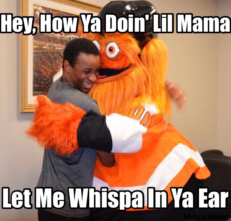 memes  - wayne simmonds gritty - Hey, How Ya Doin' li Mama Let Me Whispa In Ya Ear Make a Meme