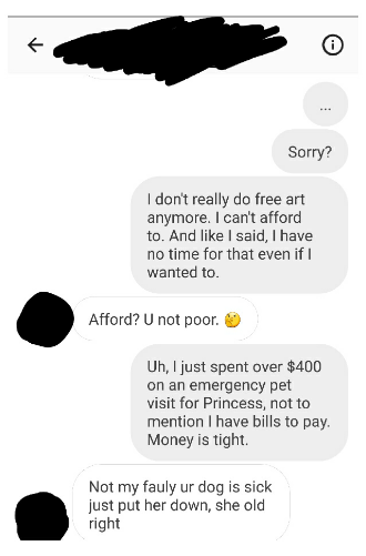 Man Asks for Art Commission and the Convo Escalates Quickly
