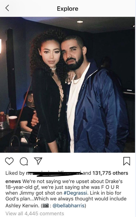 drake dating - Explore D d by and 131,775 others enews We're not saying we're upset about Drake's 18yearold gf, we're just saying she was Four when Jimmy got shot on . Link in bio for God's plan...Which we always thought would include Ashley Kerwin. View 