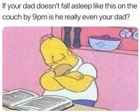dank meme - if your dad doesn t fall asleep - If your dad doesn't fall asleep this on the couch by 9pm is he really even your dad?