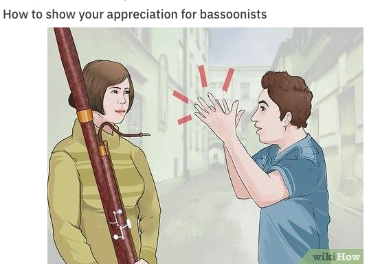 cartoon - How to show your appreciation for bassoonists wikiHow