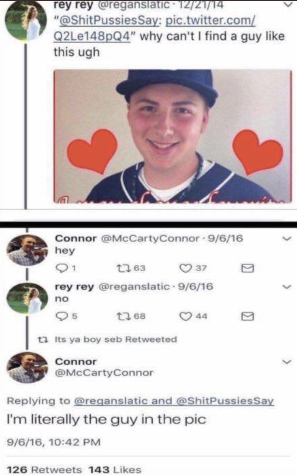 dank meme twitter why can t i find a guy like this - rey rey . 122114 " Say pic.twitter.com Q2Le148pQ4" why can't I find a guy this ugh Connor Connor 9616 hey 21 1263 37 rey rey . 9616 no 95 2 68 44 7 Its ya boy seb Retweeted Connor and Say I'm literally 