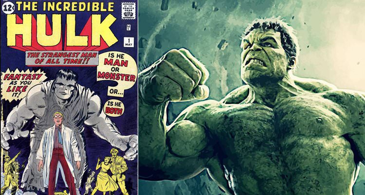 2. The Hulk was originally supposed to be grey, not green, but was portrayed so because of a printing malfunction. His character was inspired after the creator saw a woman lifting a car to free her child who was trapped underneath.