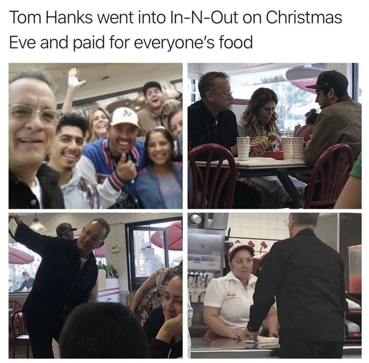 presentation - Tom Hanks went into InNOut on Christmas Eve and paid for everyone's food