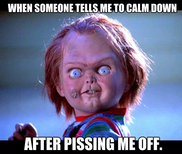 child's play plot - When Someone Tells. Me To Calm Down After Pissing Me Off.