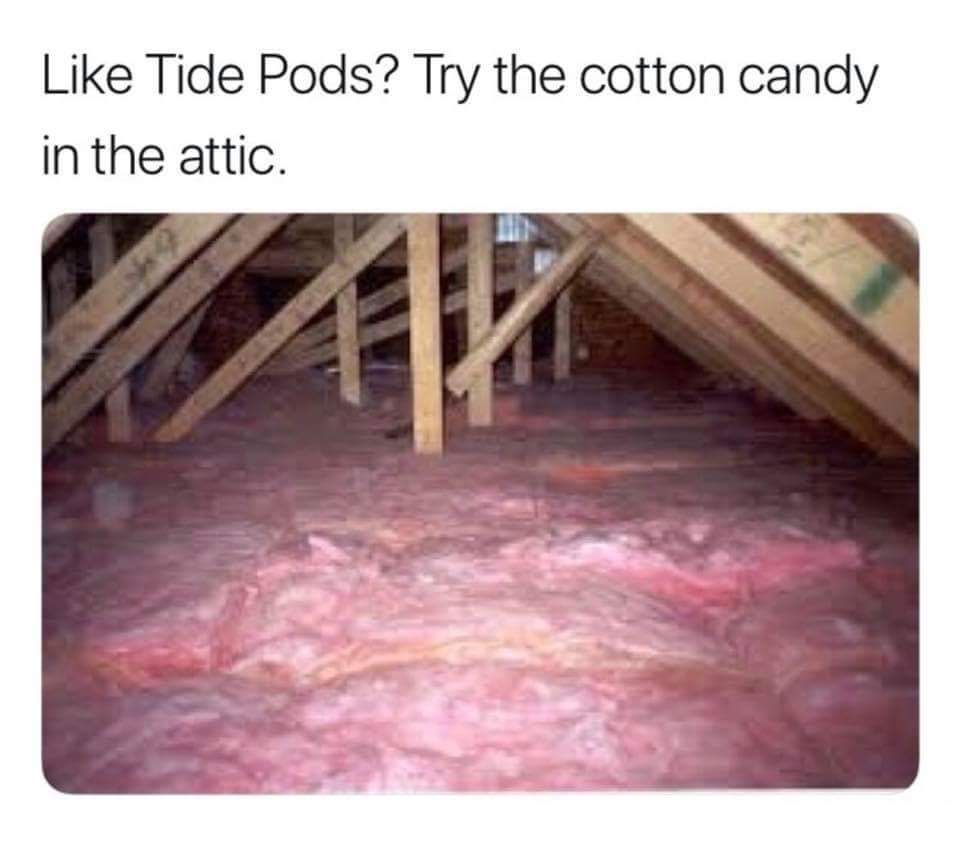 florida attic insulation - Tide Pods? Try the cotton candy in the attic.