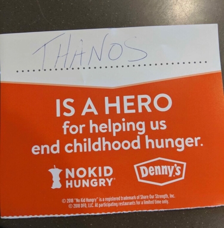 meme orange - Is A Hero for helping us end childhood hunger. Denny's Nokid Hungry 2018 "No Kid Hunony" is a registered trademark of Our Strength, Inc 2018 Dfd, Llc. At participating restaurants for a limited time only
