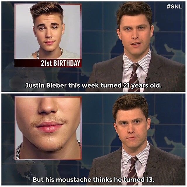 justin bieber trolls - 21st Birthday Justin Bieber this week turned 21 years old. But his moustache thinks he turned 13.
