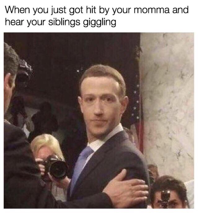 zucc memes - When you just got hit by your momma and hear your siblings giggling
