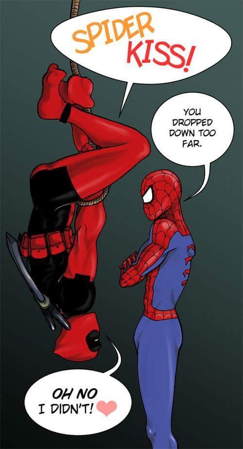 deadpool spiderman kiss - Spid Kiss! You Dropped Down Too Far. Oh No I Didn'T!