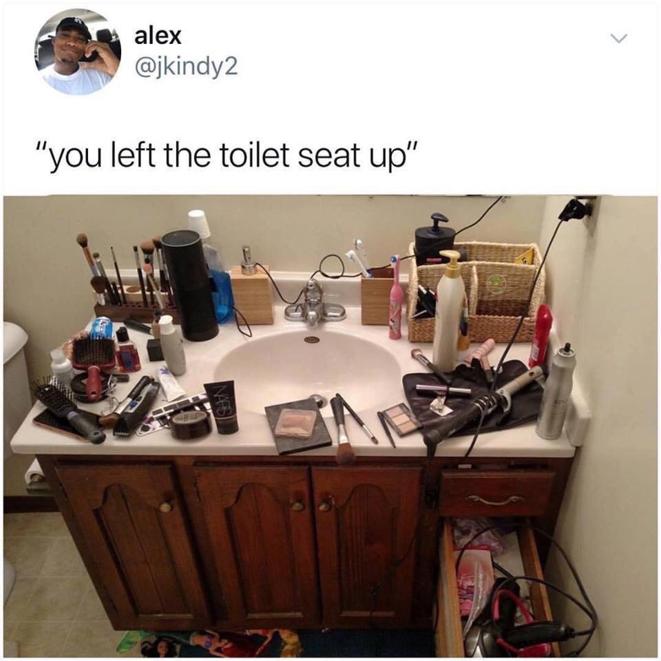 you left the toilet seat up meme - alex "you left the toilet seat up"