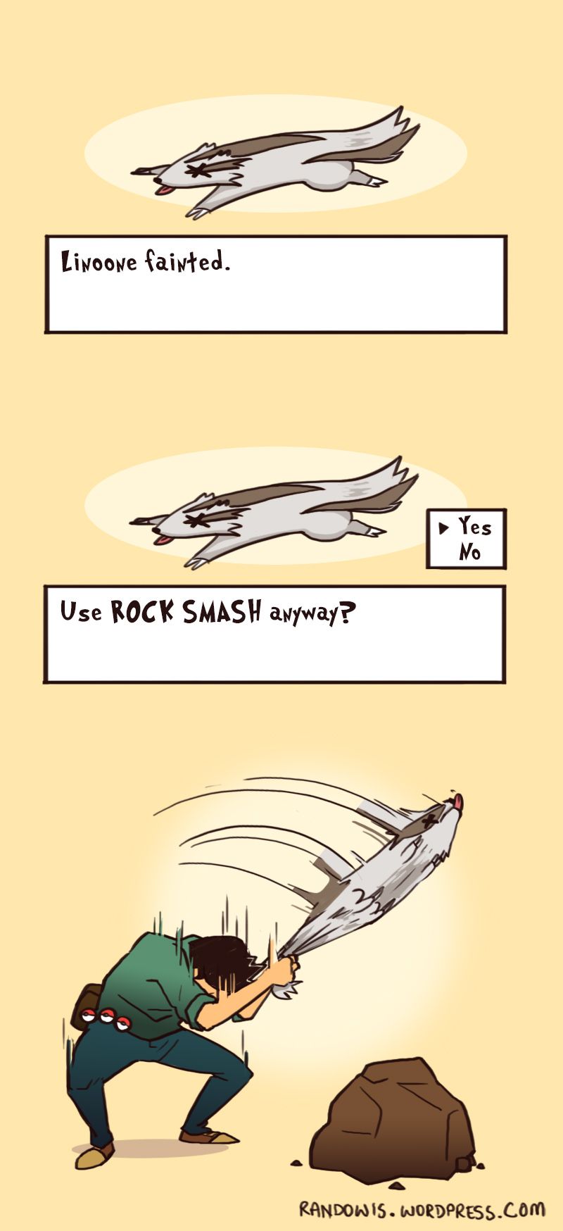 pokemon funny - Linoone fairted. Yes Use Rock Smash anyway? Randow Is. Wordpress.Com