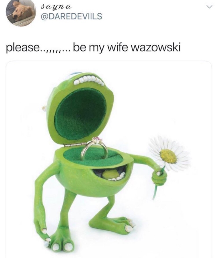 mike wazowski engagement ring box - sayna please......... be my wife wazowski