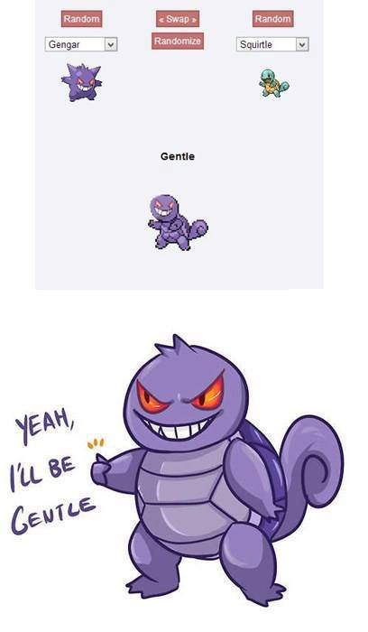 funny pokemon fusions - Random  Random Gengar Randomize Squirtle Gentle Yeah, I'Ll Be Gentle