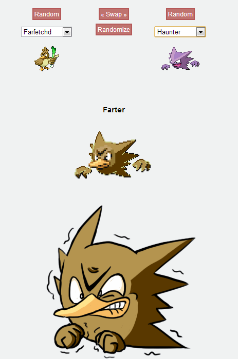 funny pokemon fusions - Random > Random Farfetchd Randomize Haunter Farter
