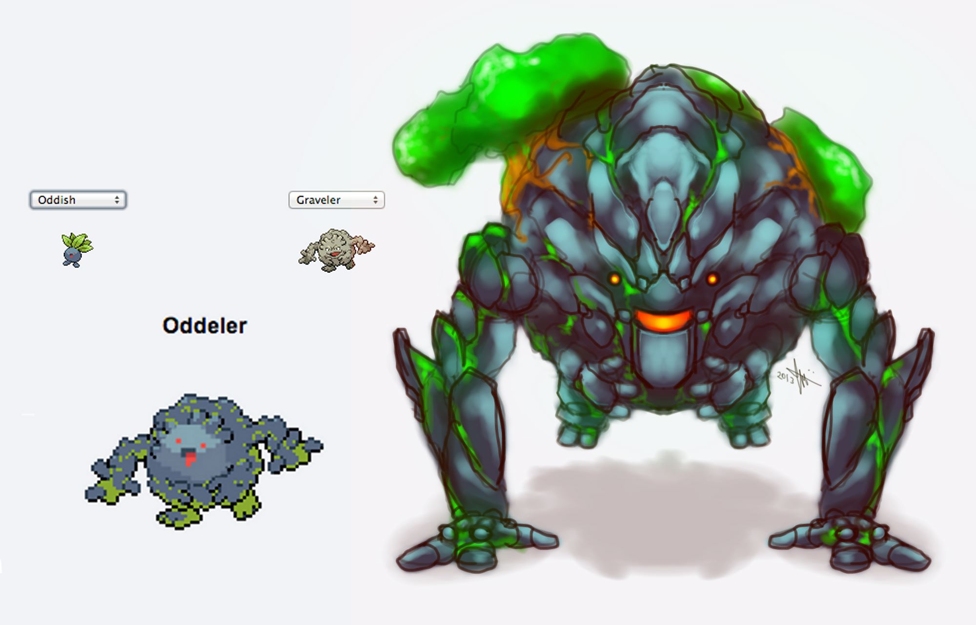 oddish pokemon fusions - Oddish Graveler Oddeler 2012