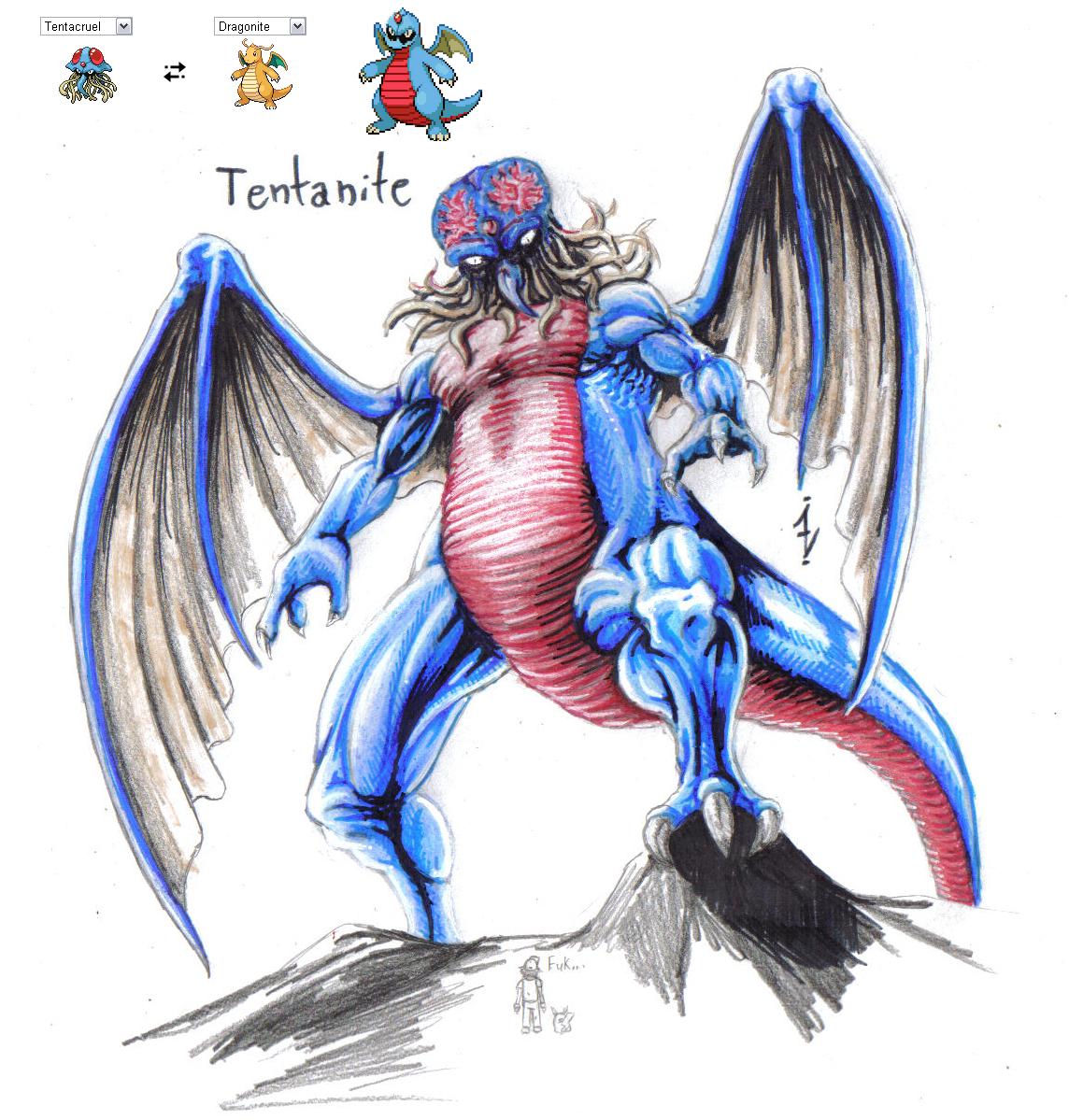 pokefusion realistic - Tentacruel Dragonite M Tentanite Euk