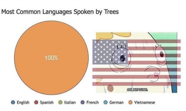 kennedy space center - Most Common Languages Spoken by Trees 100% Om Neptune English Spanish Italian French German Vietnamese