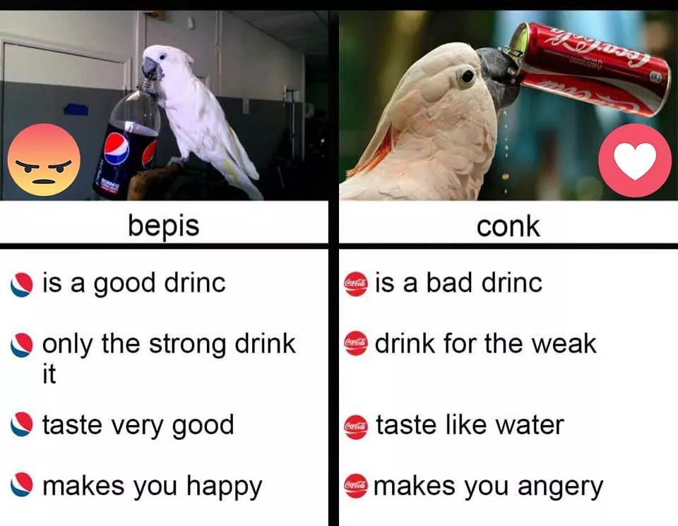 bepis birb - bepis conk is a good drinc che is a bad drinc only the strong drink drink for the weak taste very good taste water makes you happy makes you angery