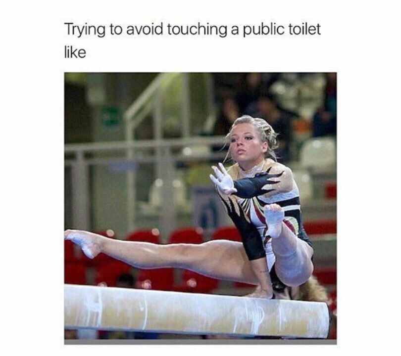 dorina boczogo - Trying to avoid touching a public toilet
