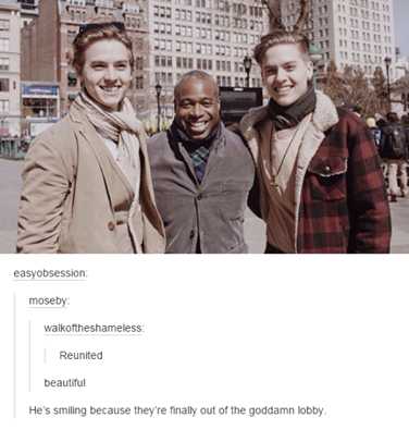 sprouse twins phill lewis - De 111111111 easyobsession moseby walkoftheshameless Reunited beautiful He's smiling because they're finally out of the goddamn lobby