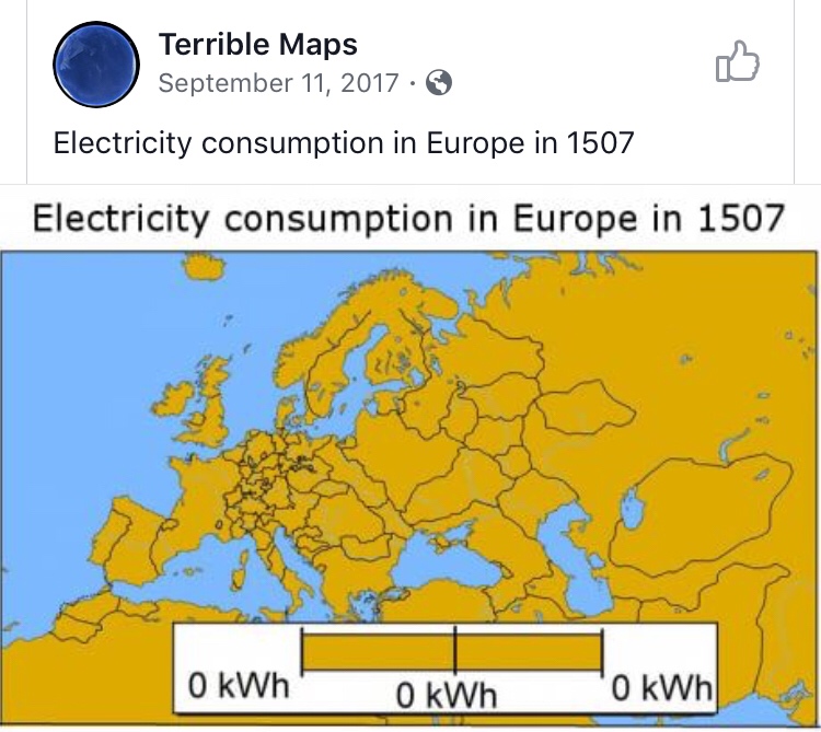 memes - electricity consumption in europe in 1507 - Terrible Maps Electricity consumption in Europe in 1507 Electricity consumption in Europe in 1507 O kWh O kWh O kWh