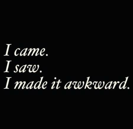 im awkward quotes - I came. I saw. I made it awkward.