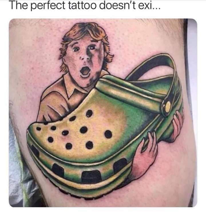 memes - steve irwin croc tattoo - The perfect tattoo doesn't exi...