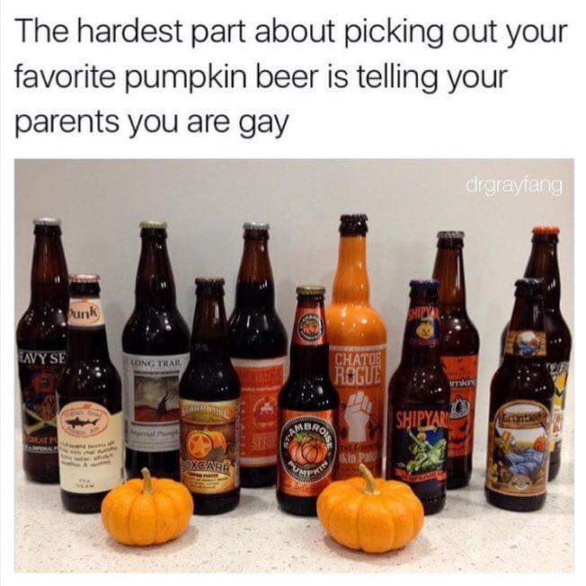 memes - pumpkin ale - The hardest part about picking out your favorite pumpkin beer is telling your parents you are gay crgraytang Y Se Hatoe Simba Shipyar Oxcarr