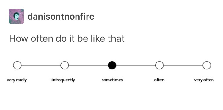 memes - diagram - danisontnonfire How often do it be that ooooo very rarely infrequently sometimes very rarely infrequently sometimes often very often