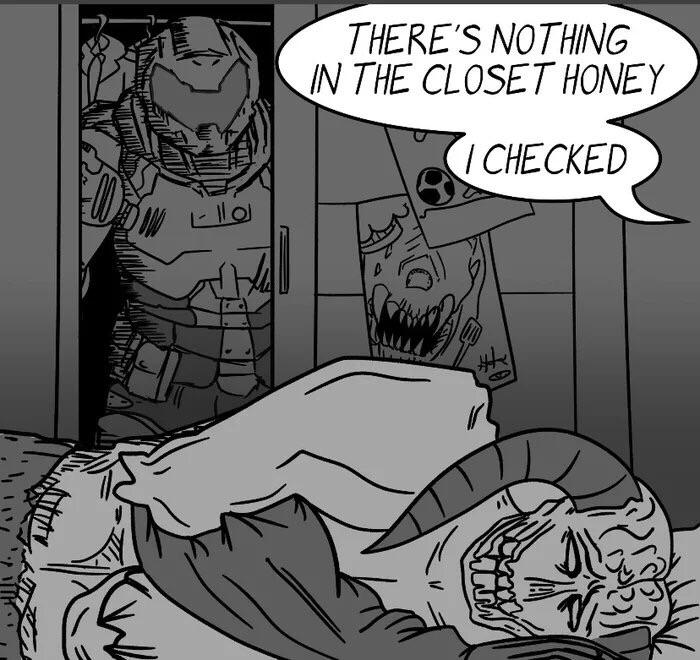 memes - doom guy memes - There'S Nothing In The Closet Honey Checked