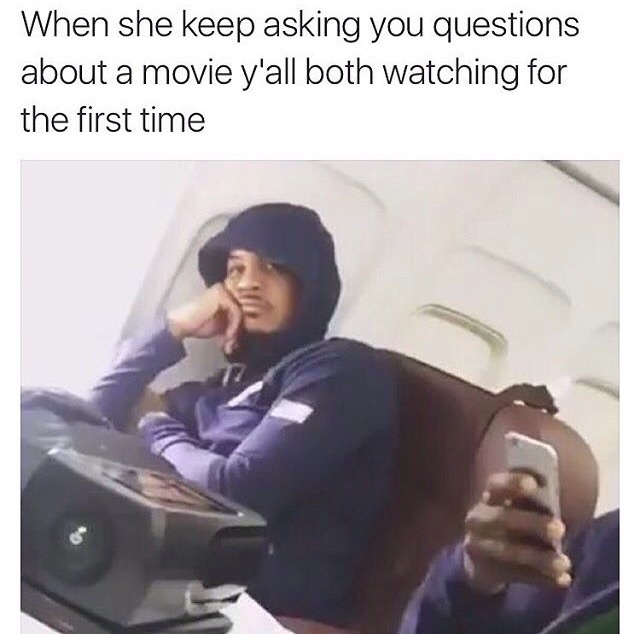 carmelo anthony plane - When she keep asking you questions about a movie y'all both watching for the first time