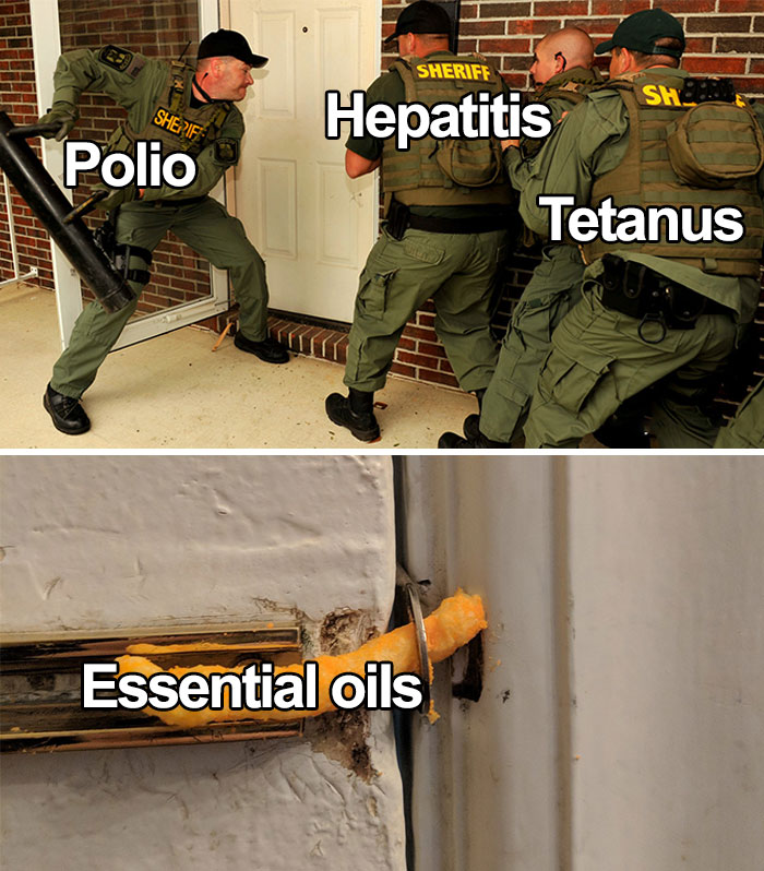 memes - anti vax memes - Sherife Shs Sherife Polio Hepatitis Tetanus Turibdl HA17 Essential oils