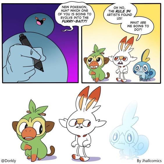 memes-  pokemon memes - New Pokemon, Huh? Which One Of You Is Going To Evolve Into The FurryBait?! Oh No, The Rule 34 Artists Found us! What Are We Going To Do?! By Jhallcomics