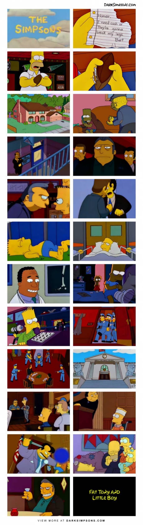 meme - simpsons fat tony - Darksimpsons.Com The Simpson Homer. I need cash or They're gonna break my legs Bart a Lo be Fat Tony And Little Boy View More At Darksimpsons.Com