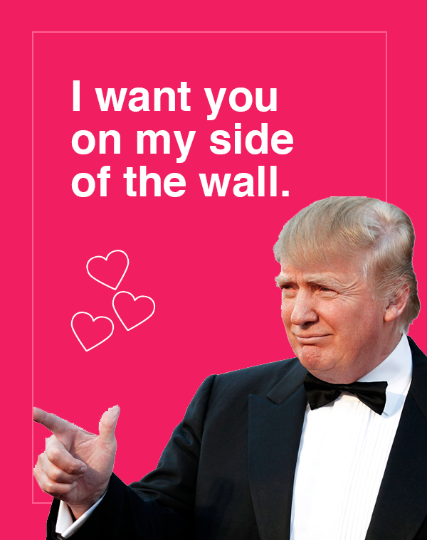 meme - trump valentine cards - I want you on my side of the wall.
