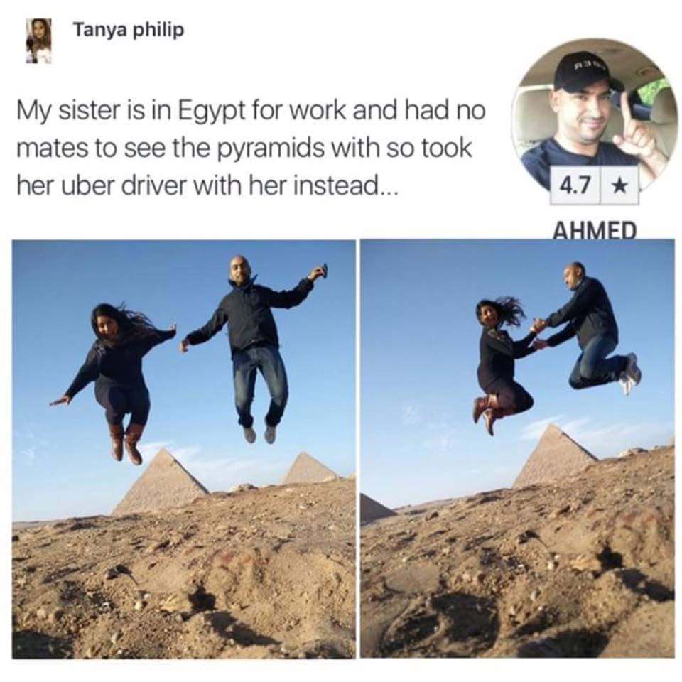 wholesome meme steve irwin bob ross mr rogers - Tanya philip My sister is in Egypt for work and had no mates to see the pyramids with so took her uber driver with her instead... 4.7 Ahmed