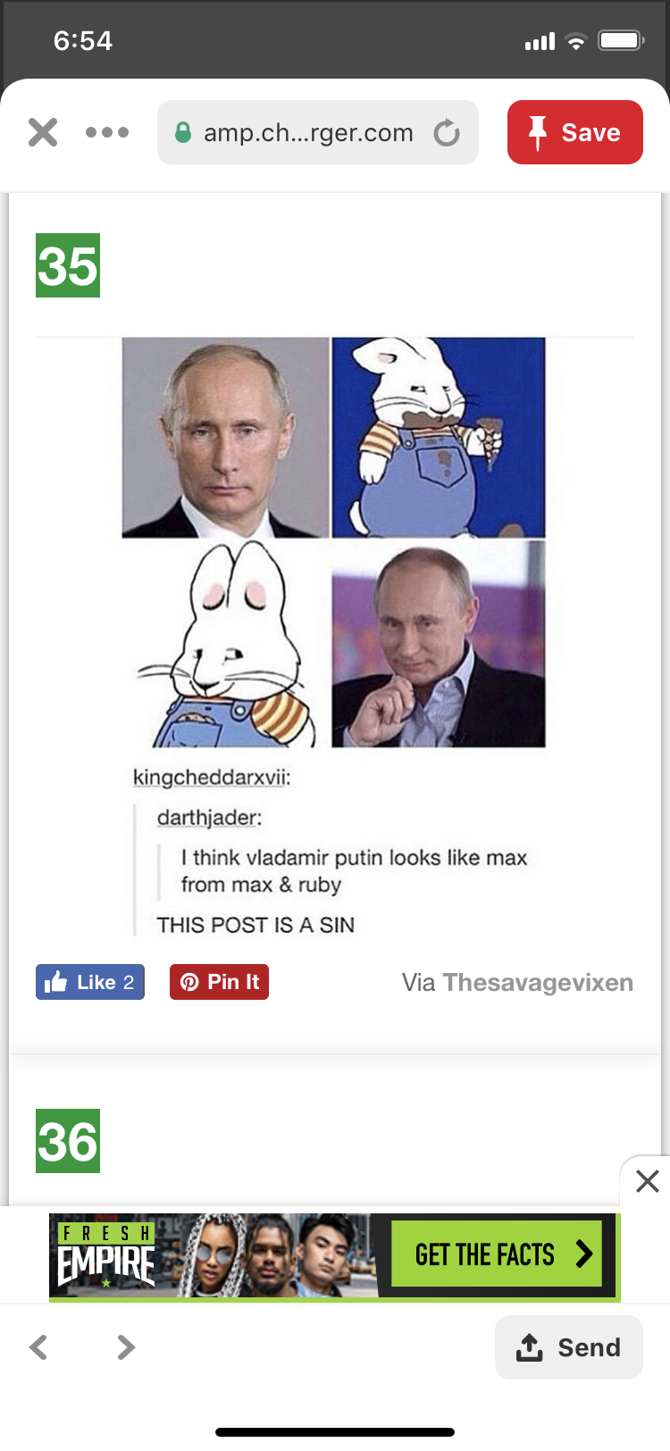 putin tumblr funny - X a mp.ch...rger.com Save 35 kingcheddarxit darthiader I think wiadamir putin looks max from max & ruby This Post Is A Sin La 2 Pint Via Thesivagevixen 36 Empre Obe. Se He facts > Send