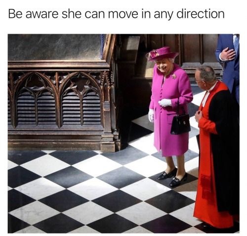 beware she can move in any direction - Be aware she can move in any direction