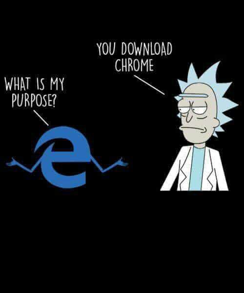 rick and morty internet explorer - You Download Chrome What Is My Purpose?