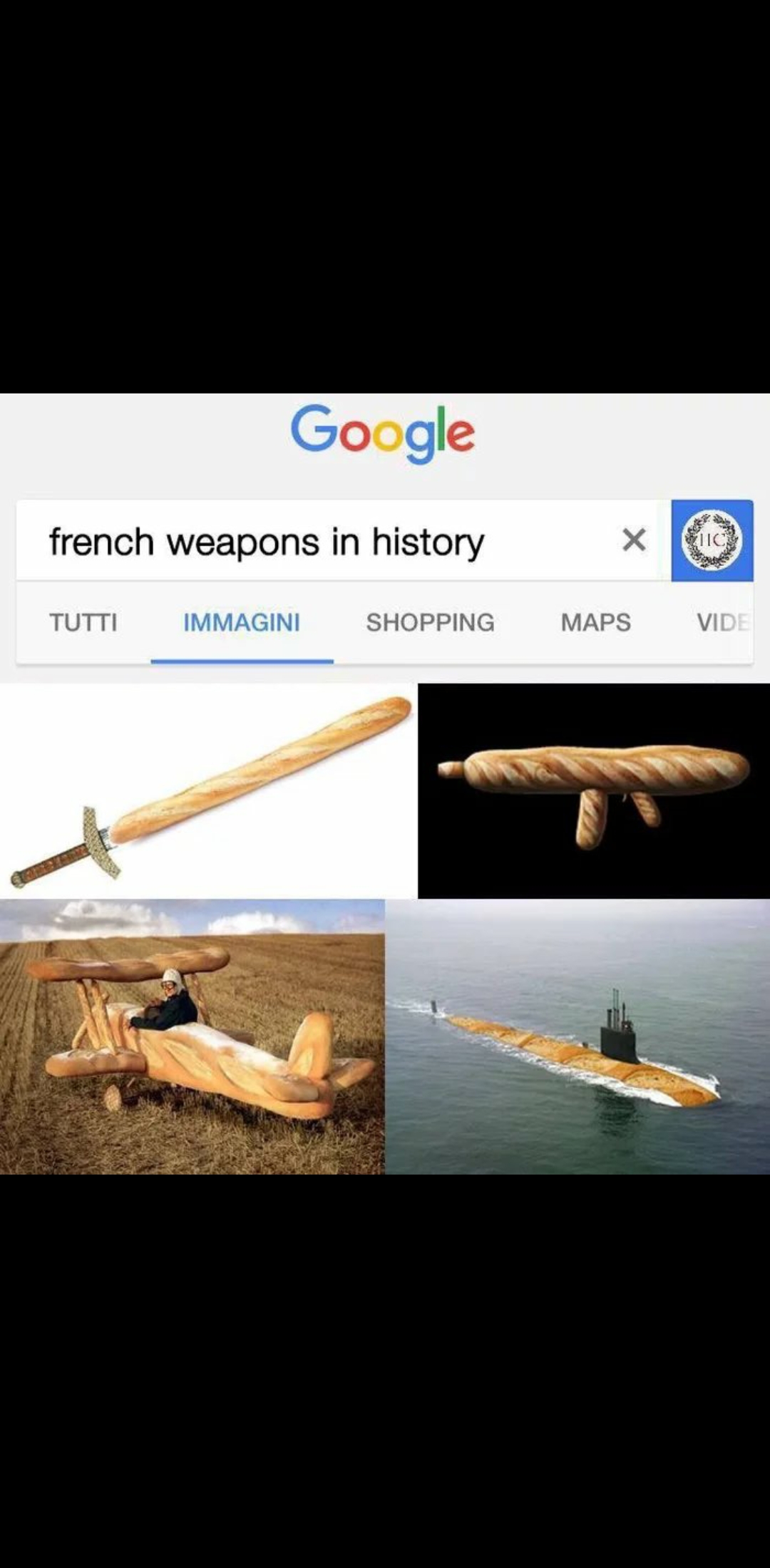 french baguette meme - Google french weapons in history Tutti Immagini Shopping Maps Vid