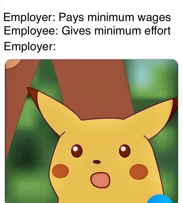employer pays minimum wage employee gives minimum effort - Employer Pays minimum wages Employee Gives minimum effort Employer