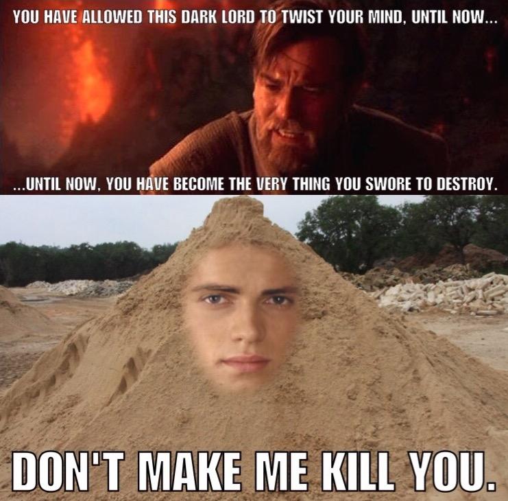 Star Wars meme about hating sand