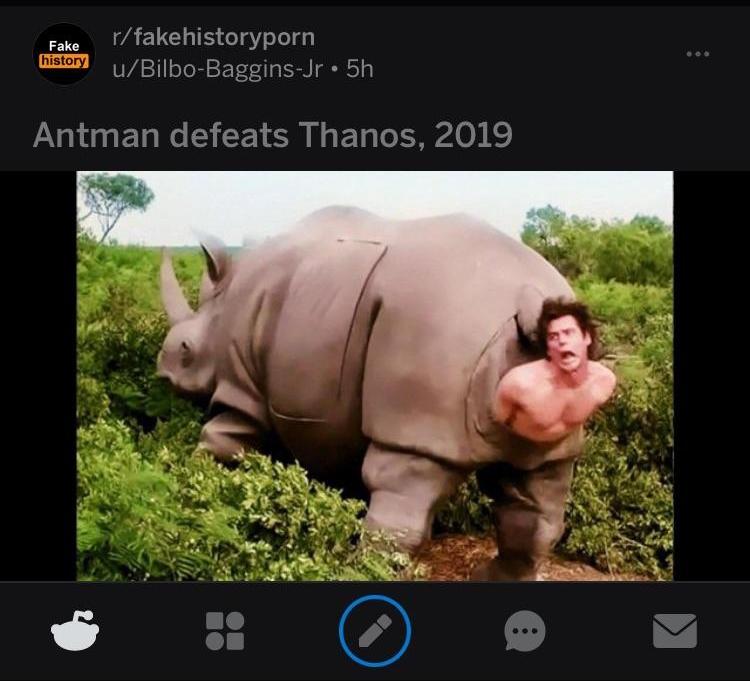 Thanos meme with ant man exploding inside him