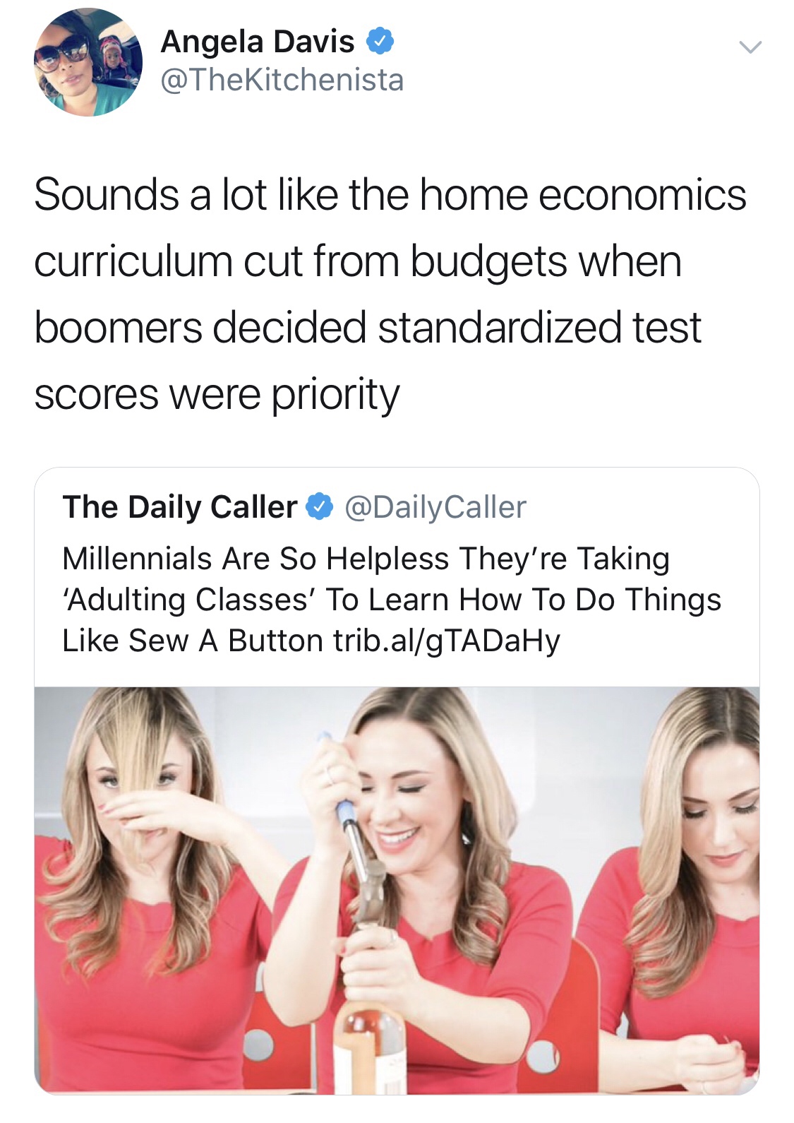 funny meme of millennials are so helpless - Angela Davis Sounds a lot the home economics curriculum cut from budgets when boomers decided standardized test scores were priority The Daily Caller Millennials Are So Helpless They're Taking 'Adulting Classes'
