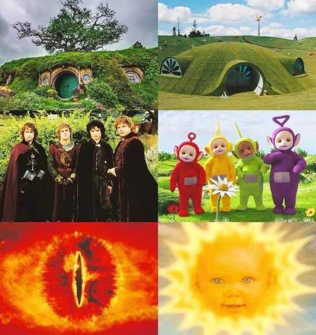 funny meme of teletubbies lord of the rings