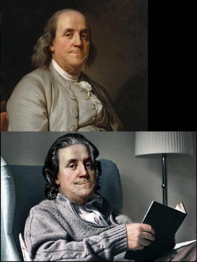 Ben Franklin looking like pure electricity. 